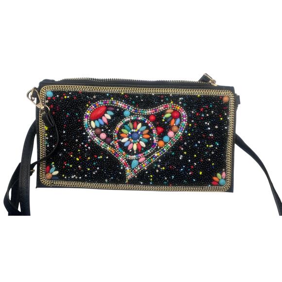Coco & Carmen Beaded Heart Crossbody Bag - Picture 4 of 4